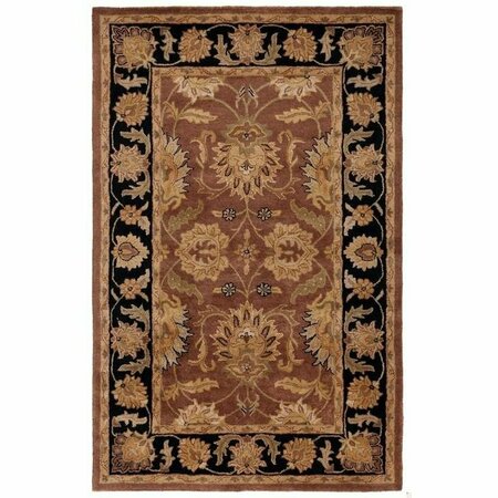 SAFAVIEH 2 Ft. - 3 In. x 8 Ft. Runner- Traditional Classic Rust And Black Hand Tufted Rug CL239C-28
